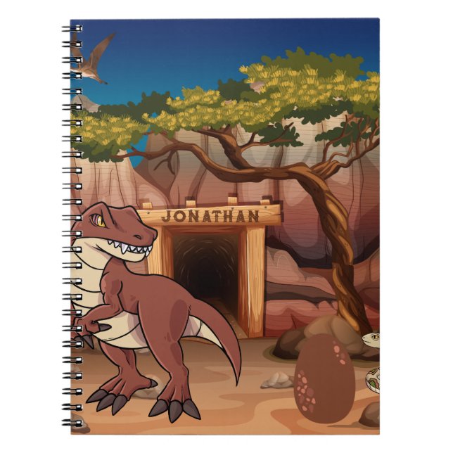 Cool Dinosaur Personalised cartoon for kids Notebook (Front)
