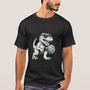 Cool Dinosaur Playing Basketball T-Shirt