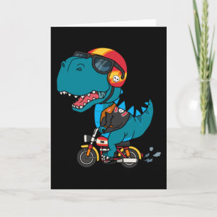 Cool dinosaur riding a motorcycle card