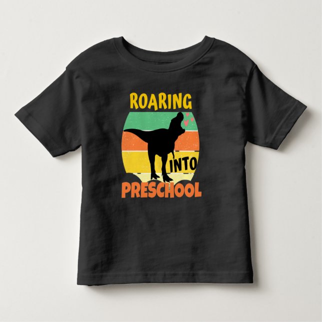 COOL DINOSAUR - ROARING INTO PRESCHOOL TODDLER T-Shirt (Front)
