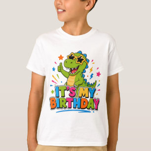 Cool Dinosaur Sunglasses It's My Birthday Shirt