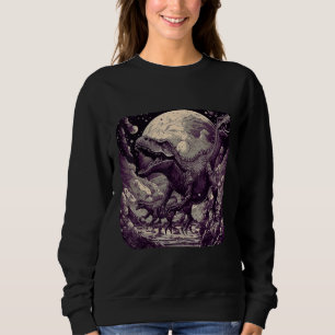 Cool Dinosaurs Space Graphic Fantasy Art Sweatshirt