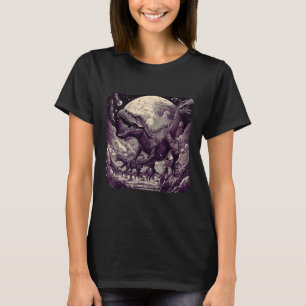 Cool Dinosaurs Space Graphic Fantasy Art T-Shirt