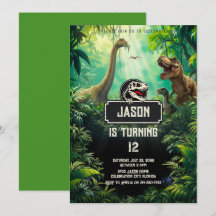 Cool Dinosaurs World Jurassic Greenery Birthday
