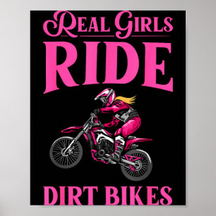 Cool dirt bike art for women girls motocross poster