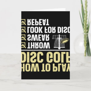 Cool Disc Golf Art For Men Women Kids Golfer Disc  Card