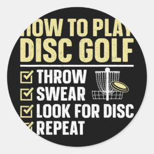 Cool Disc Golf Art For Men Women Kids Golfer Disc Classic Round Sticker