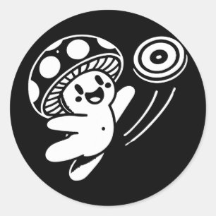 Cool Disc Golf Design, Cute Mushroom Funny Disc Go Classic Round Sticker