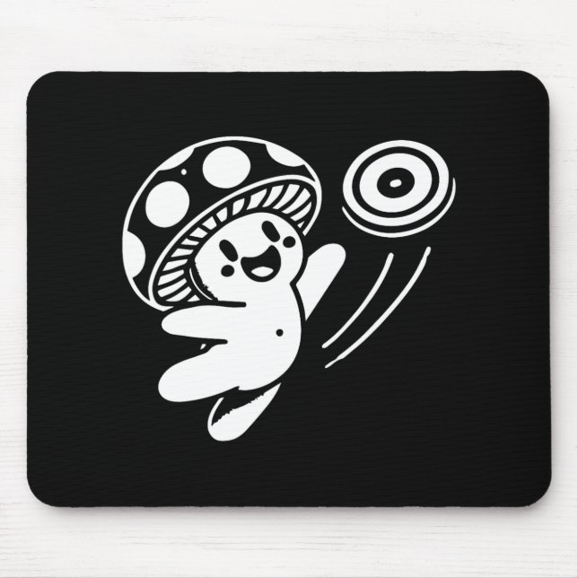 Cool Disc Golf Design, Cute Mushroom Funny Disc Go Mouse Pad (Front)