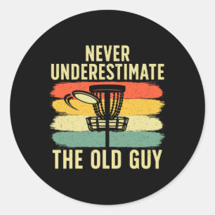 Cool Disc Golf For Men Dad Grandpa Disc Golf Playe Classic Round Sticker