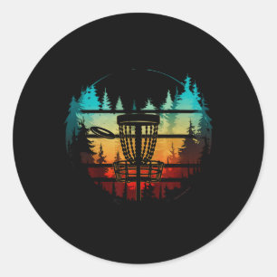 Cool Disc Golf In The Trees Disc Golf Classic Round Sticker