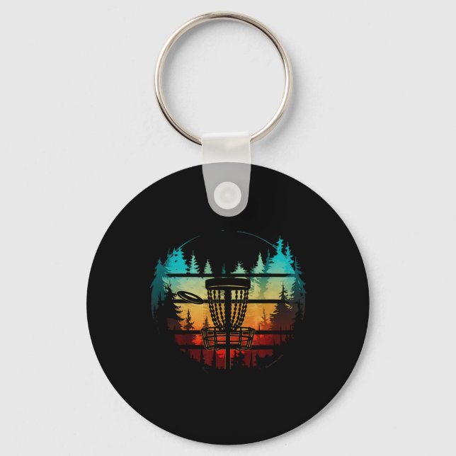 Cool Disc Golf In The Trees Disc Golf  Key Ring (Front)