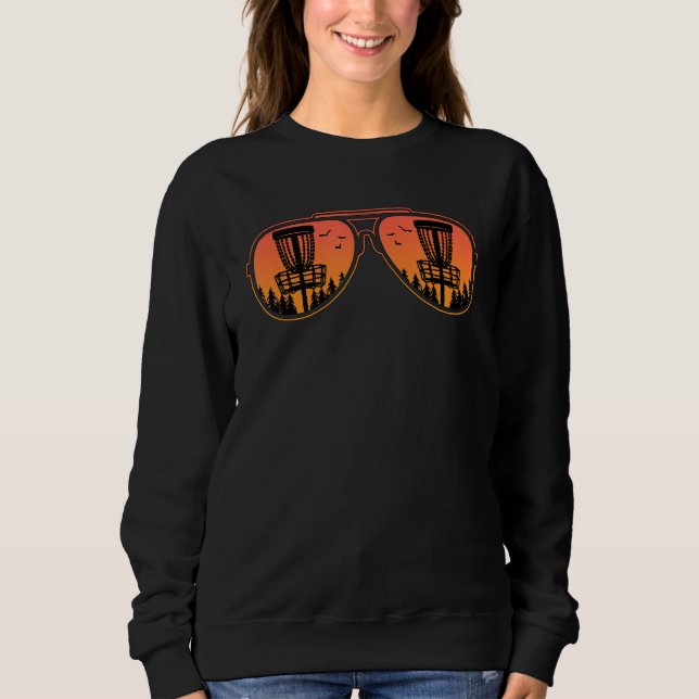 Cool Disc Golf Reflections Aviator Sunglasses Disc Sweatshirt (Front)