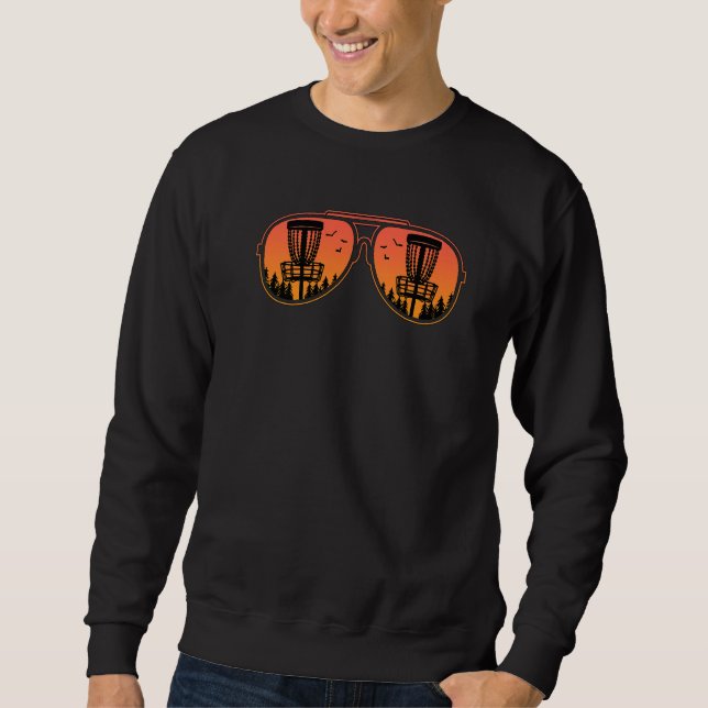 Cool Disc Golf Reflections Aviator Sunglasses Disc Sweatshirt (Front)