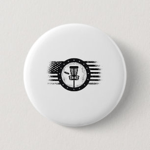 Cool Disc Golf Sport Usa Grunge Flag - Disc Golf 6 Cm Round Badge