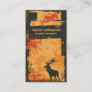 Cool distressed grunge moose custom business card