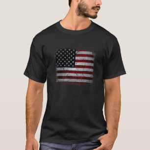 Cool Distressed USA American Flag for Men Women Ki T-Shirt