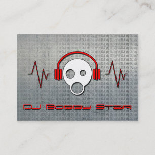Cool dj cartoon metalic business card