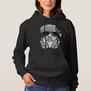 Cool DJ Dog with Sunglasses Headphones and Cap Hoodie