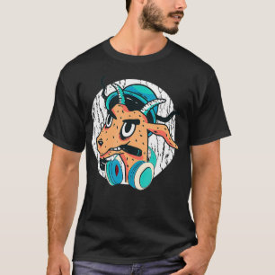 Cool DJ Goat With Headphones Punk Goat Love Music  T-Shirt