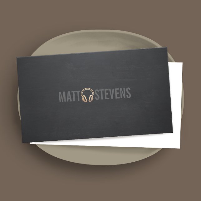 Cool DJ Gold Headphones Black Music 2 Business Card (Creator Uploaded)