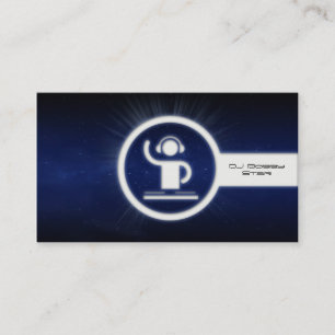 Cool dj logo glow icon business card