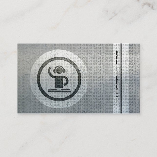 Cool dj logo metal tekst business card (Front)