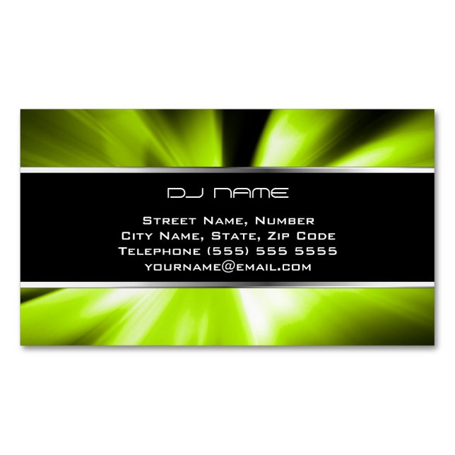 Cool DJ Magnetic Business Card (Front)