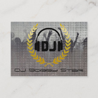 Cool dj metalic business card with logo.