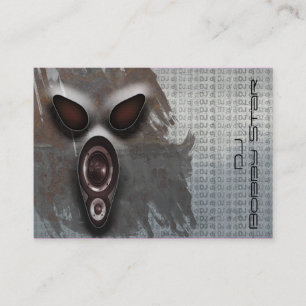 Cool dj metalic scream business card
