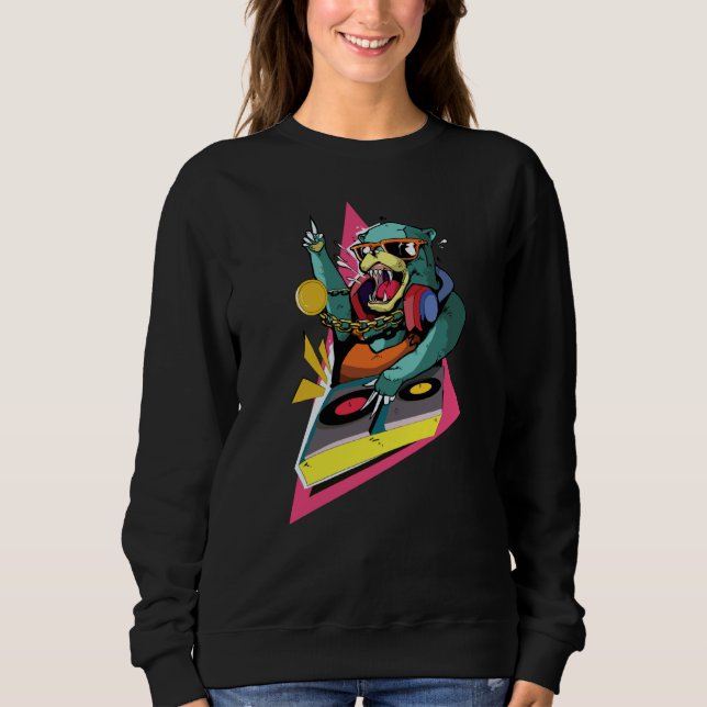 Cool DJ Music Animal Bear Sweatshirt (Front)