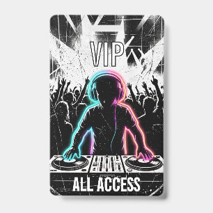 Cool DJ Party Badge Music Event Name Tag ID Badge