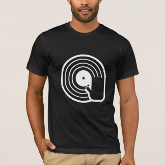 Cool DJ T Shirt Black Vinyl Record Album Spinning