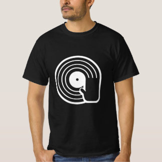 Cool DJ T Shirt Black Vinyl Record Album Spinning