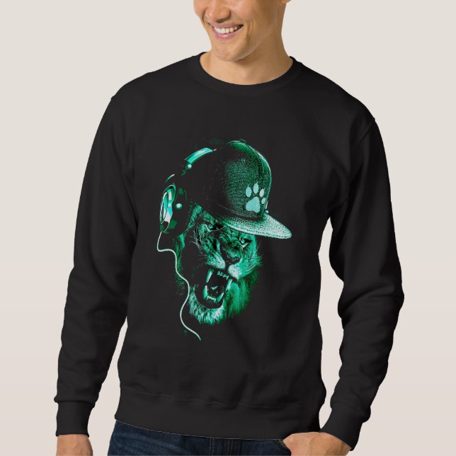 Cool Dj Tiger Graphic Sweatshirt (Front)