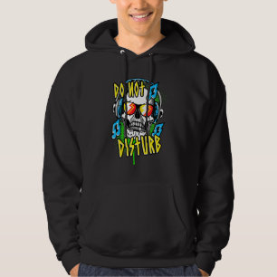 Cool Do Not Disturb Listening To Music Skull Boys Hoodie