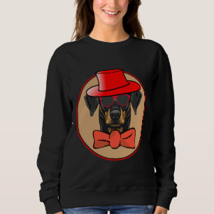 Cool Doberman Pinscher In Hat Bowtie And Shades Es Sweatshirt