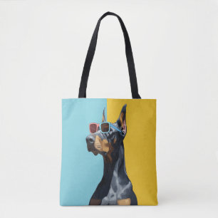 Cool Doberman with sunglasses Tote Bag