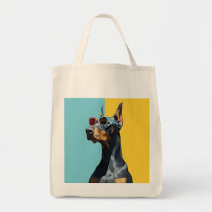 Cool Doberman with sunglasses Tote Bag
