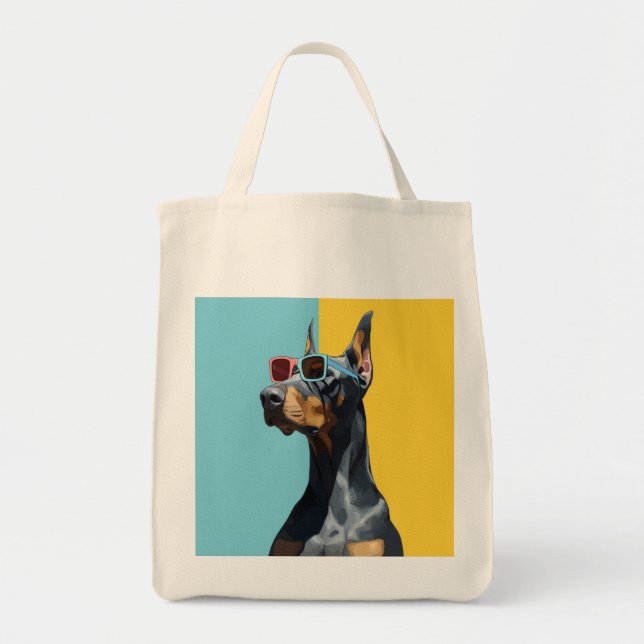 Cool Doberman with sunglasses Tote Bag (Front)