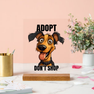 Cool dog adoption word art acrylic sign