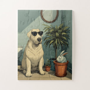 Cool Dog and Bunny Friends Jigsaw Puzzle