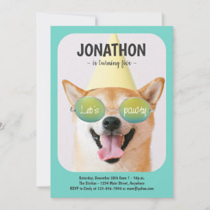 Cool Dog Birthday Party Invitation