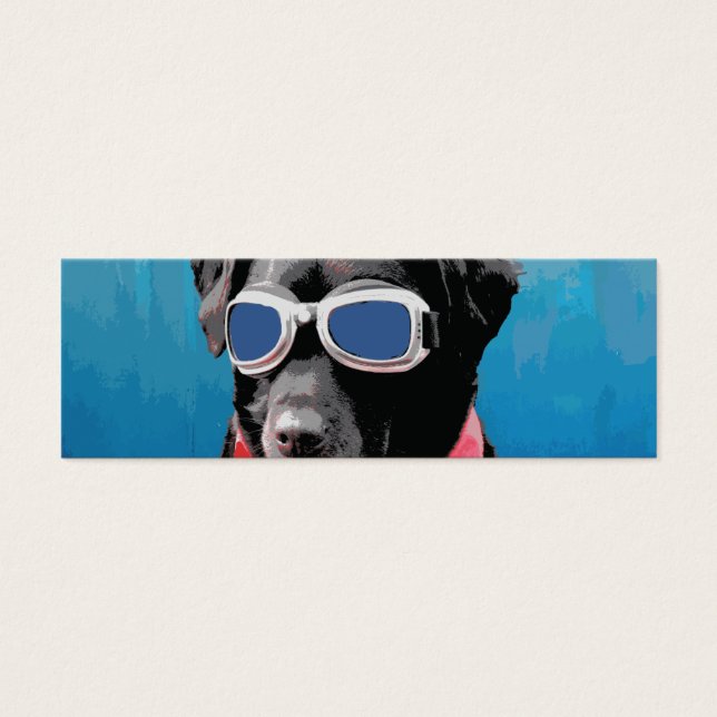Cool Dog Black Lab Red Bandanna Blue Goggles (Front)