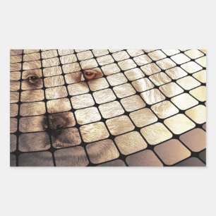 Cool Dog Digital Art Rectangular Sticker