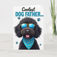 Cool Dog Father Teal Paw Prints Card
