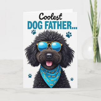 Cool Dog Father Teal Paw Prints Card