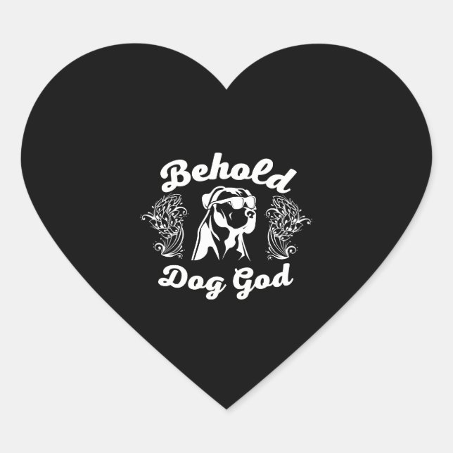 cool dog god t-shirts heart sticker (Front)