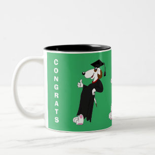COOL DOG GRADUATE CUSTOM GRADUATION Two-Tone COFFE Coffee Mug