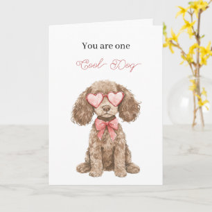 Cool Dog Heart Glasses Birthday   Card